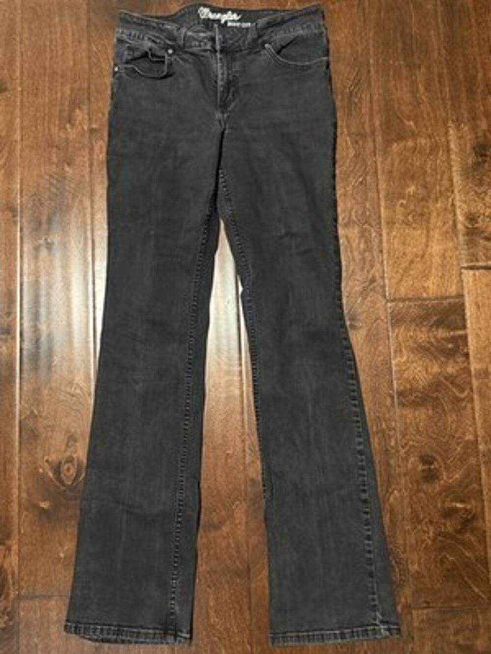 Wrangler Women's Black Bootcut Jeans 30x33 Faded Denim 5 Pocket Rodeo Western